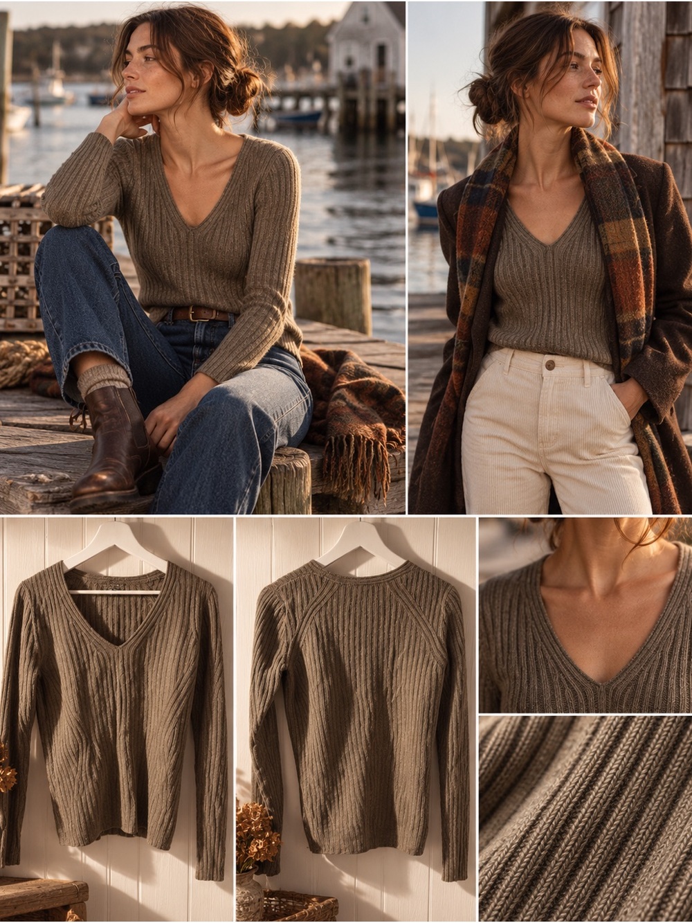 Banana Republic Italian Yarn Ribbed V-Neck Sweater XS